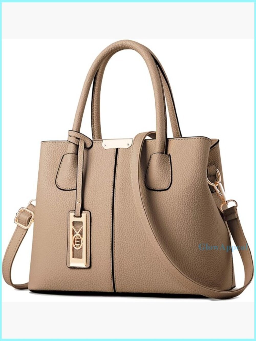 Medium PU Leather Satchel with Detachable Strap, Multiple Pockets